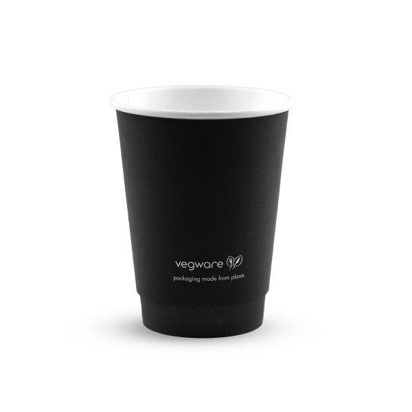 12oz double wall black hot cup